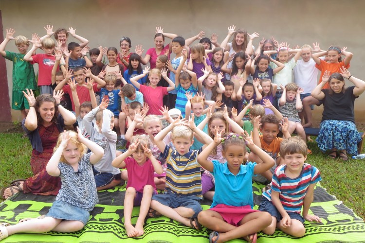 Students and staff at the December 2014 JLS - with reindeer antlers :-).