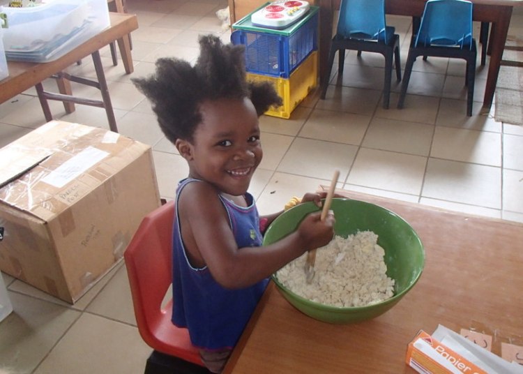 Mixing the pastry dough!