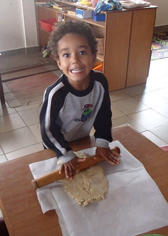 Rolling out the pastry dough!